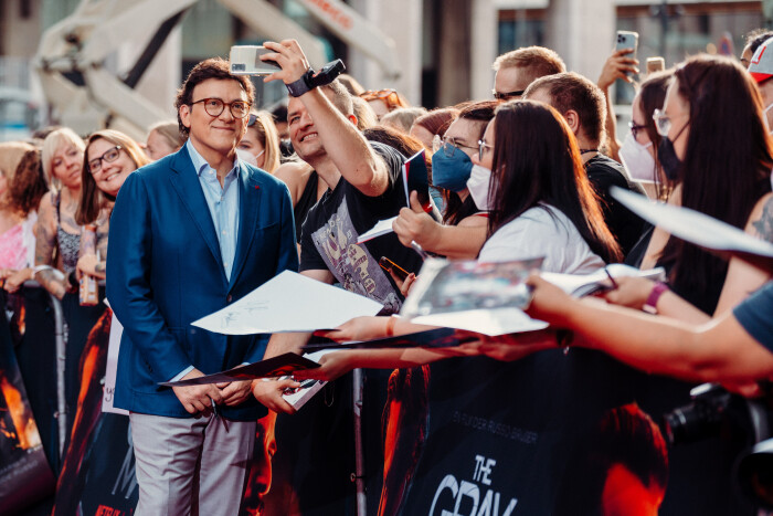 Audi at the film premiere of "The Gray Man" in Berlin  Directors Joe and Anthony Russo drove to the 