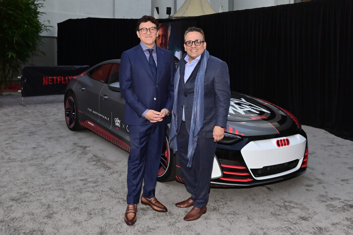 Audi at the film premiere of "The Gray Man" in Berlin  Directors Joe and Anthony Russo drove to the 