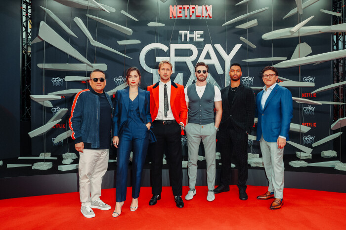 Audi at the film premiere of "The Gray Man" in Berlin  Directors Joe and Anthony Russo drove to the 
