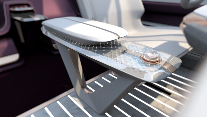 Console detail.Lincoln Concept vehicle. Not available for purchase.